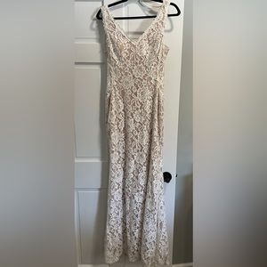 Size 6 white lace, floor length dress